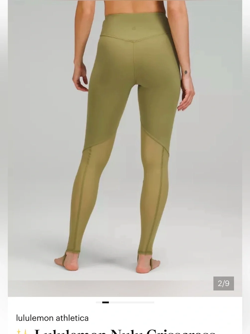 lululemon athletica Nulu Mesh Crisscross Leggings in Olive